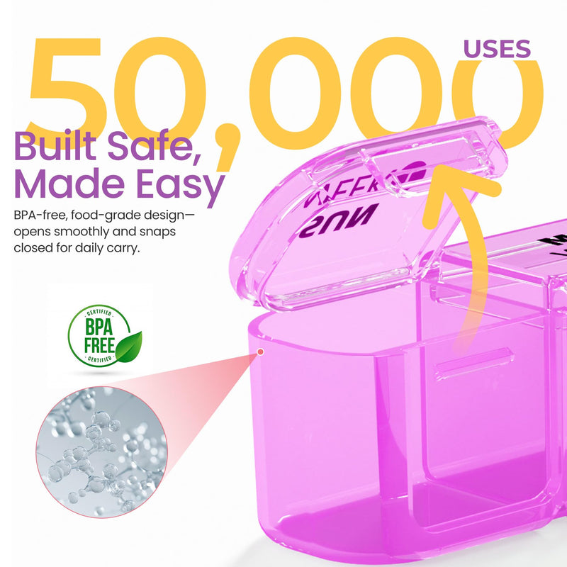 Betife Monthly Pill Organizer 1 Time a Day, Pill Box 28 Day, BPA-Free | Portable Travel Pill case, Compact, Easy Open, Airtight, Dual protection, Large capacity for Vitamin, Fish Oils, Supplement White
