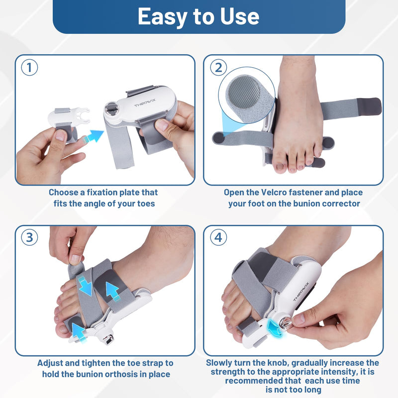 [Australia] - Bunion Corrector for Women & Men with Infinitely Adjustable Knob, Orthopedic Bunion Splint for Big Toe Suitable for Left/Right Feet Hallux Valgus Relief (1PCS) 