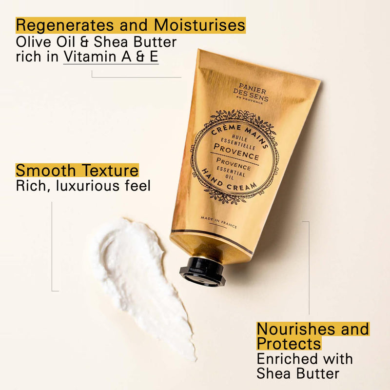 [Australia] - Panier des Sens - Hand Cream for Dry Cracked Hands - Provence Hand Lotion with Shea Butter & Olive Oil - Vitamin E Skin Moisturizer with 97% Natural Ingredients - Made in France, 2.5 fl oz 