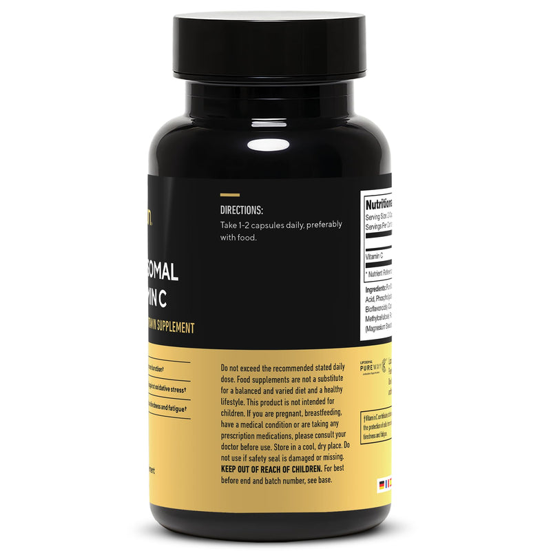 LEGION Liposomal Vitamin C Supplement - High Absorption Liposomal VIT C Supplement for Women & Men - Natural Vitamin C Supplements for Immune System Support (60 Vitamin C Capsules)