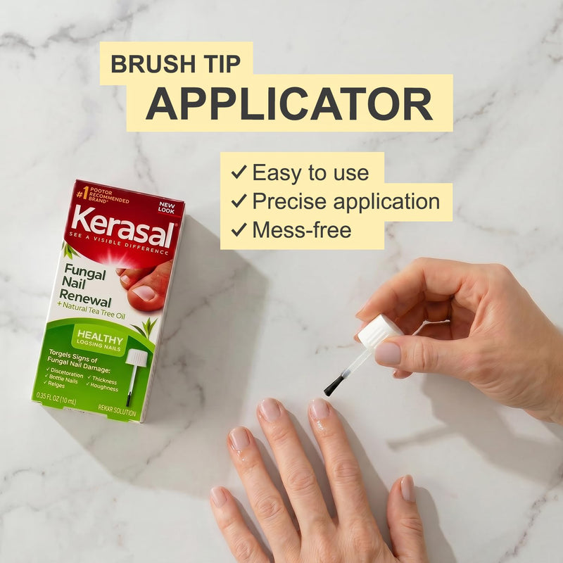 Kerasal Renewal Nail Repair Solution with Tea Tree Oil for Discolored and Damaged Nails, 0.33 Oz (Pack of 1) 0.33 Fl Oz (Pack of 1)
