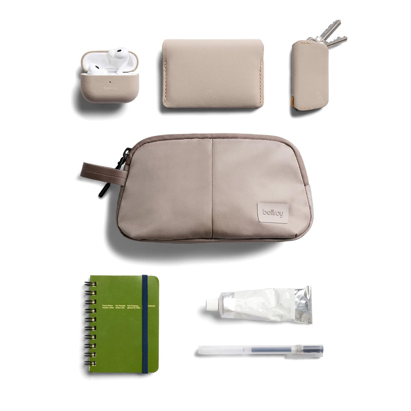 Bellroy Laneway Daily Pouch, Everyday Organizer - Fawn | 1L organizer pouch for everyday or travel, with internal organization