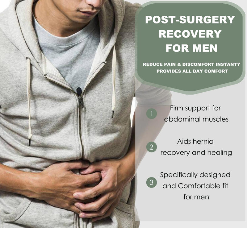 Abdominal Binder Post Surgery - Postpartum Belly Band Wrap | Post C Section Belly Binder Recovery Belt | Stomach Compression Hernia Belt For Men or Women After Pregnancy, Hysterectomy (Large/X-Large) Large/X-Large