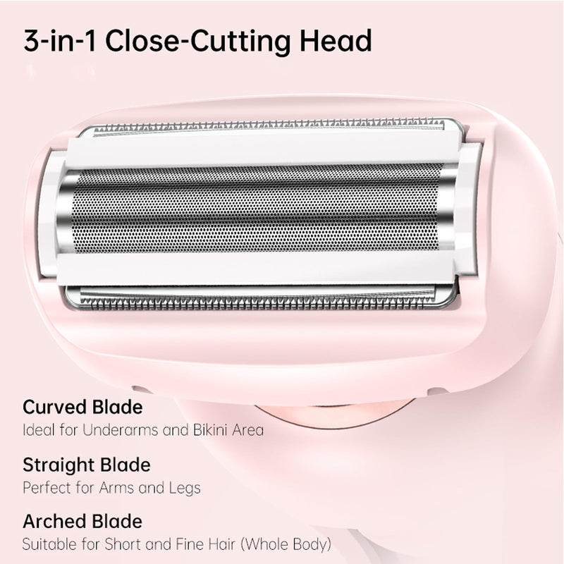 2 in 1 Women Electric Shaver, Dual Head Bikini Trimmer for Women, Rechargeable Ladies Electric Razor for Bikini Underarm Leg Arm Body Face Private Area, Wet and Dry Use Body Hair Trimmer