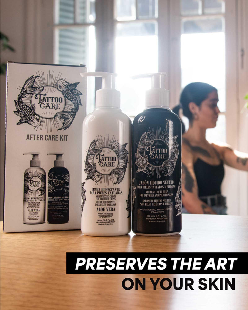 [Australia] - Tattoo Care Tattoo Aftercare Kit - Cream and Soap for Healing, Protecting and Brightening New and Old Tattoos - Cruelty-Free (KIT 6.7 fl OZ each) 