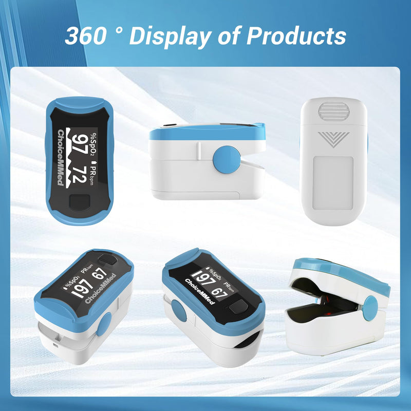 ChoiceMMed C29 Pulse Oximeter - Fingertip Pulse Oximeter Blood Oxygen Saturation Monitor - Large OLED Screen SPO2 Monitor with Lanyard and Carrying Case