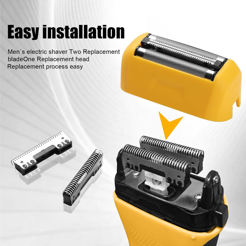 [Australia] - Yellow Shaver Replacement Foils, Cutters and Head Compatible with Wahl 7061 Series- Model 7045-100, 2 Packs 