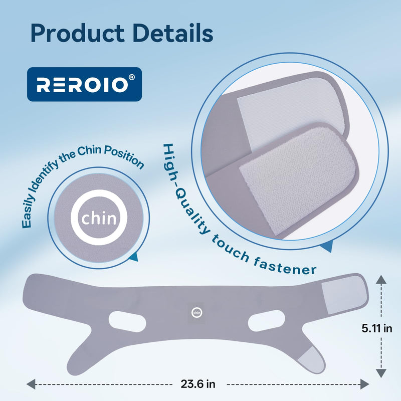 [Australia] - Chin Strap for Sleeping with 4-Side Adjustment, Anti Snoring Chin Strap Elasticity for Adults, Anti Snoring Devices Breathable and Durable, Snore Stopper for CPAP Users, Gray, M 1 MÔºà23.6in*5.11inÔºâ 