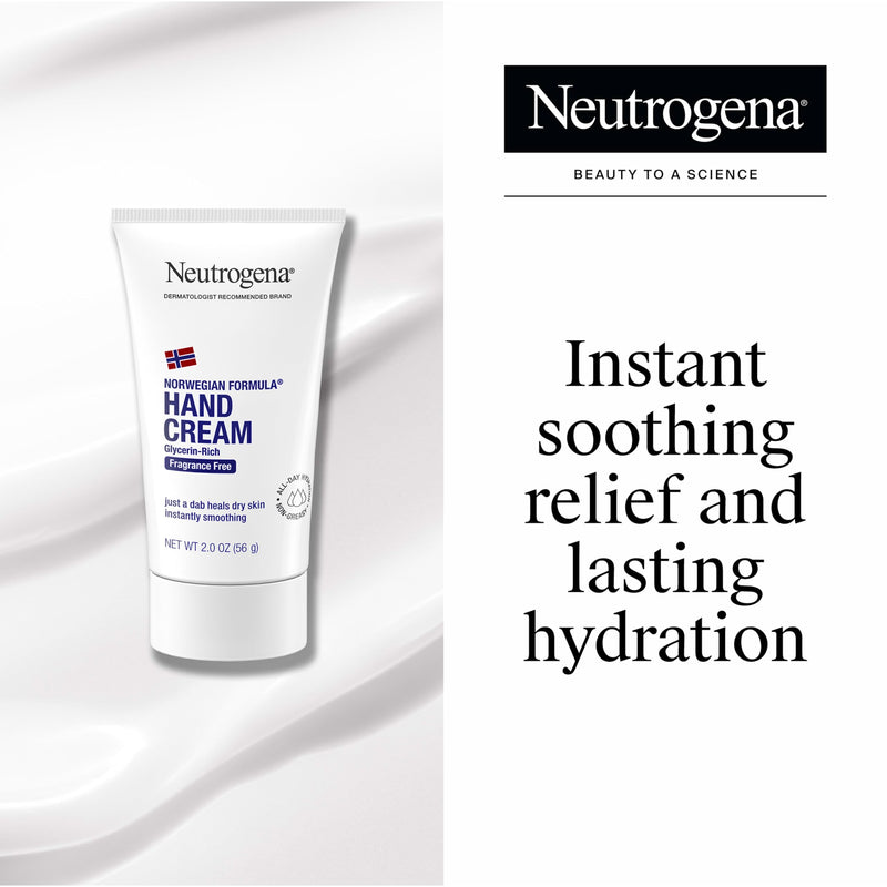 Neutrogena Norwegian Formula Hand Cream, Fragrance Free, 6 x 2 oz | Glycerin, For Dry Hands, Concentrated Relief, Over 200 applications 2 Ounce (Pack of 6)