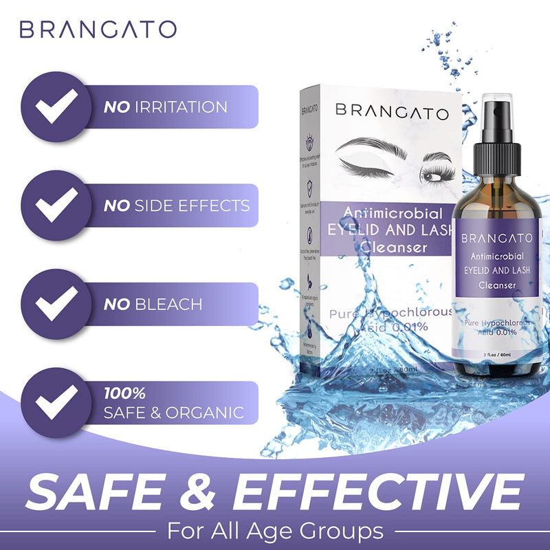 [Australia] - Eyelid and Lash Cleanser - Dry Eye Relief, Stye and Blepharitis Treatments, FDA-Cleared Hypochlorous Acid Spray, 60mL(2oz) 