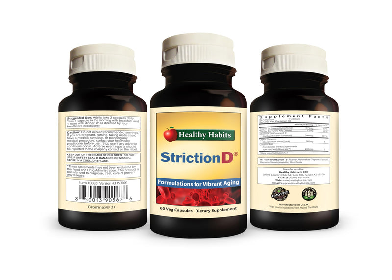 [Australia] - Healthy Habits StrictionD with Glucohelp, Banaba Extract, Ceylon Cinnamon & Crominex 3+ is 100% All Natural 