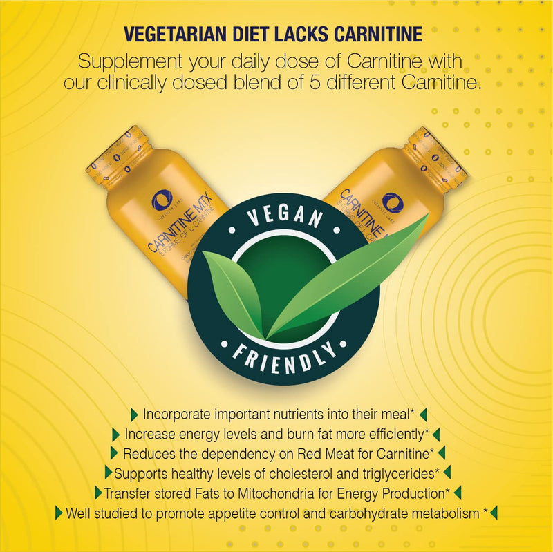 [Australia] - Infinite Labs L Carnitine 1000mg MTX - Amino Acid Blend of Carnitine Fumarate, L-Carnitine L-Tartrate, Acetyl L-Carnitine, L-Carnitine HCL, L-Carnitine Base 120 Veggie Capsules. 