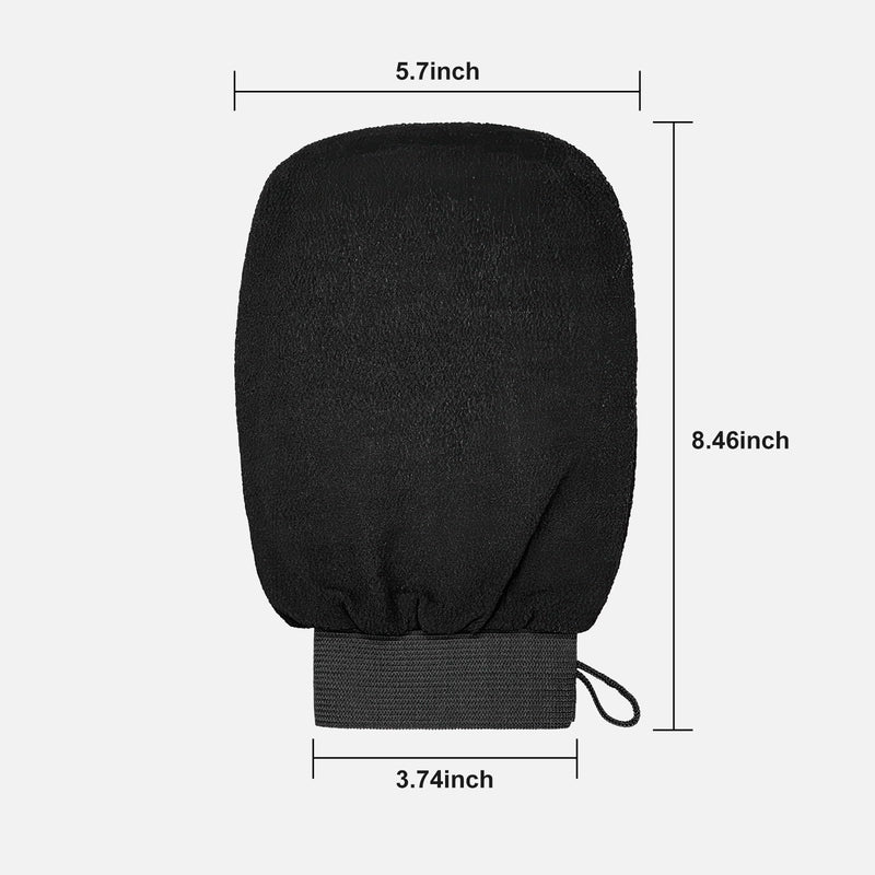[Australia] - Pack of 3 peeling gloves, exfoliating gloves, washing glove, body shower glove, massage peeling glove, gloves for body and face - black, pink, white, black, pink, white 