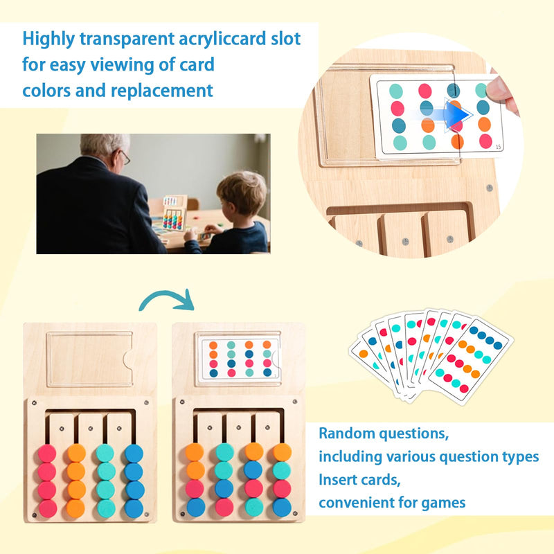 Wooden Dementia Games with 12 Cards for Seniors, Cognitive Stimulation Colour Memory Activities for Seniors, Portable Sensory Wooden Boards for Dementia in Adults