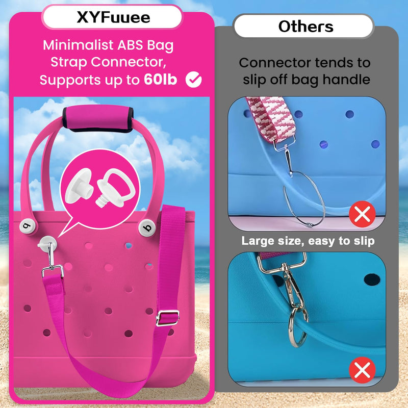 XYFuuee Replacement Strap Wrap& Top Cup Holder Tray for Bogg Bag, Must Have Beach Rubber Tote Bag Accessories, Adjustable Crossbody Shoulder Long Straps, Instant Table, Free Your Hand