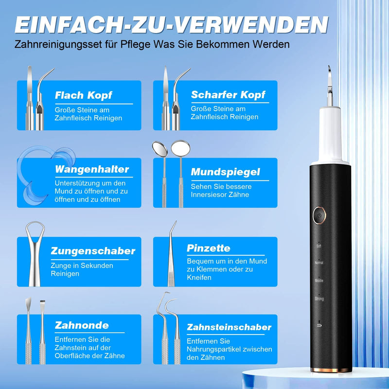 [Australia] - Teeth cleaning set, tooth cleaning set, toothbrush for caring for teeth at home, electric tooth cleaner for there are 4 modes and 3 cleaning heads 