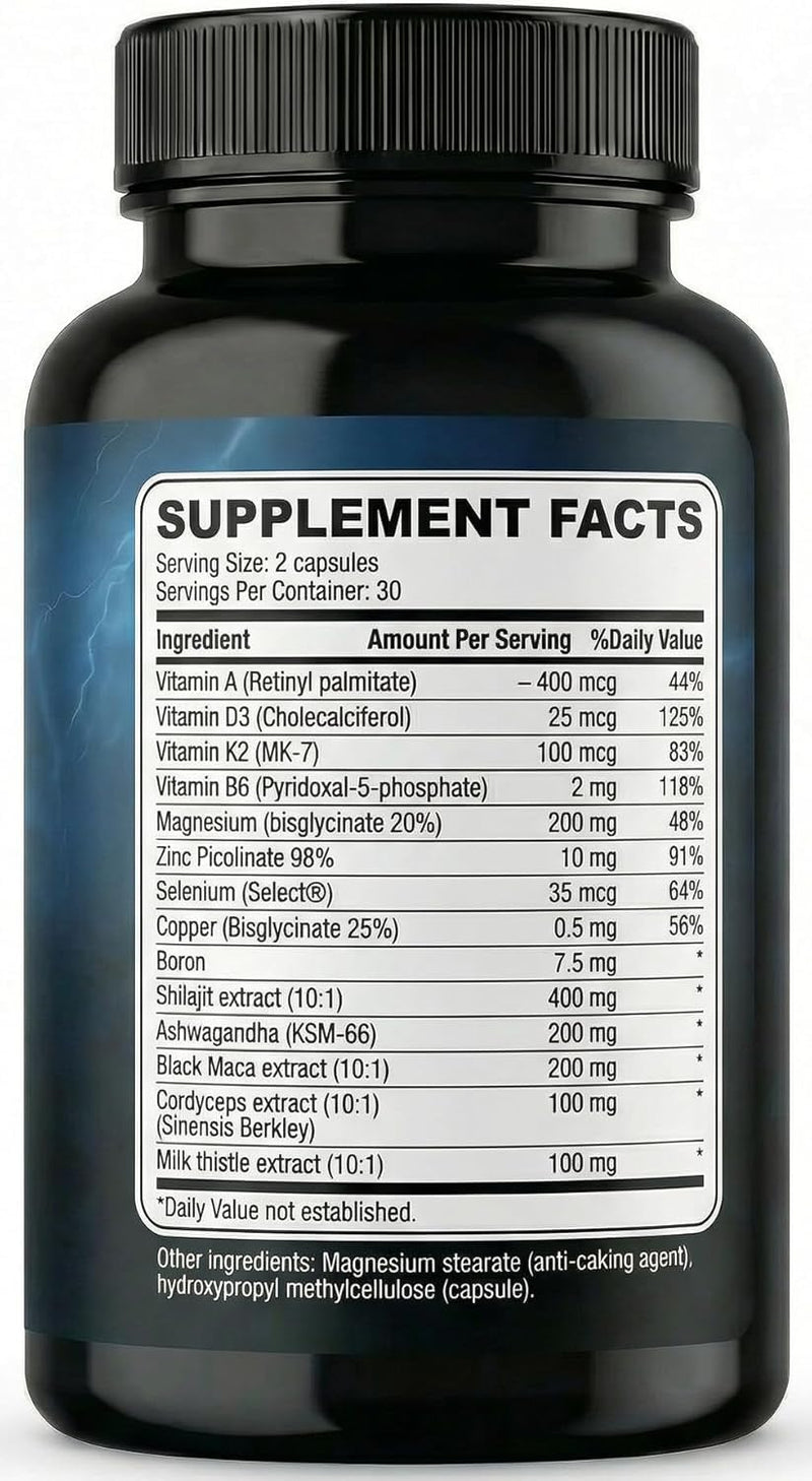 Testo Charge Booster Pro - Booster ProSupplement Natural Capsules, T1 - ProVitamin Advanced Formula, Zapply T1 Multivitamin Overall Health Wellness