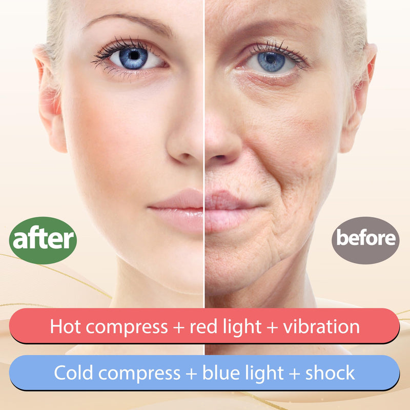 Upgraded Hot & Cold Dual Mode Face and Neck Beauty Massager, 7 in 1 LED Facial Sculptor, 7 Modes -Micro - Vibration - 7 Light -Heating -Ice Compress for Home Skin Care, Face Lift Device 7-in-1 Ice & Heating