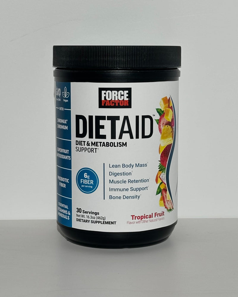 Force Factor Diet Aid Powder, Metabolism Booster & Diet Support Supplement | for Lean Body Mass with 15x More Absorbable Chromium, Refreshing & Delicious, Tropical Fruit, 30 Servings 1.02 Pound (Pack of 1)