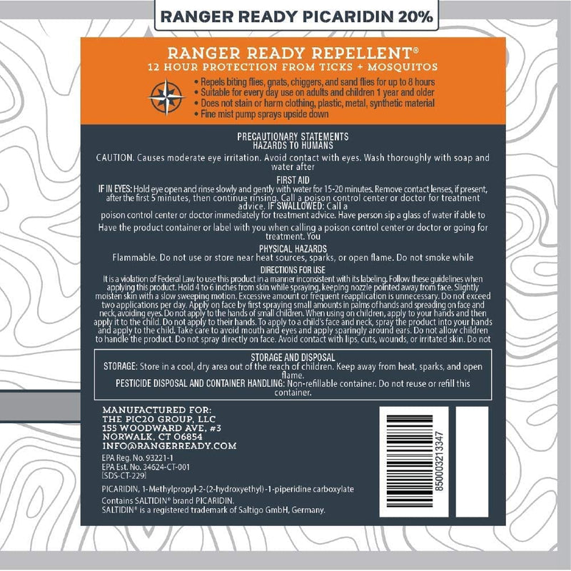 [Australia] - Ranger Ready Repellents P2Pak Permethrin + Picaridin Tick & Insect Repellent, Scent Zero, 8 Fl Oz. (Pack of 2) 8 Fl Oz (Pack of 2) 