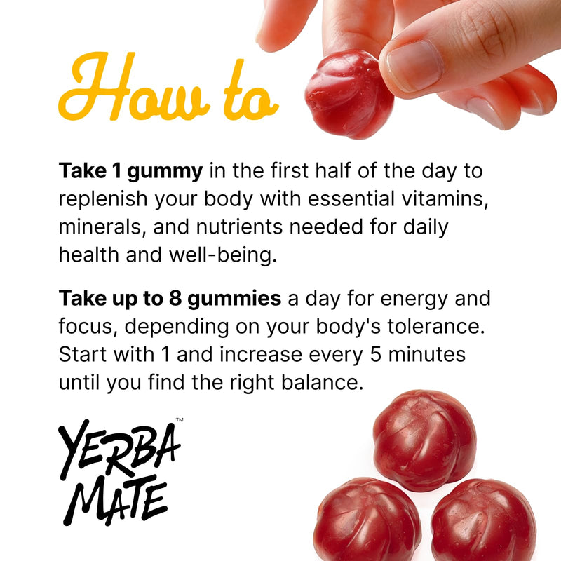 [Australia] - Yerba Mate Gummies, Yuzu & Ginger - Made with Organic, Unroasted Yerba Mate. Free from Added Caffeine. Vegan, Non-GMO, Gluten-Free, Kosher. 50 Delicious Supplement Gummies 
