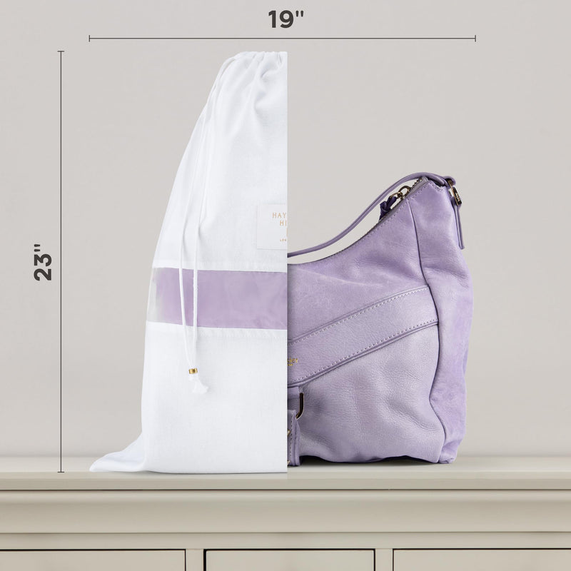 Luxury Organic Cotton Dust Bags For Handbags - 6 Pack (Med-Large) - Handbag, Purse and Shoe Bags for Storage - Certified Carbon Neutral