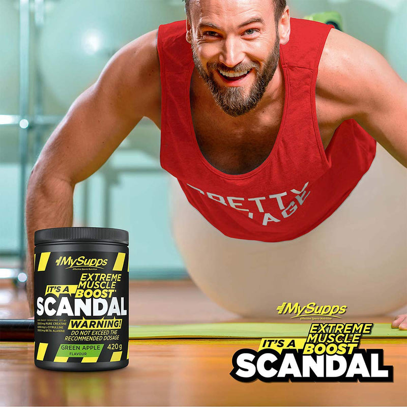 [Australia] - My Supps Scandal Pre Workout Booster 420g Watermelon - Pump Training Booster Powder with Caffeine, Citrulline & Creatine - Training Fitness Booster High Dose, Made in Germany 