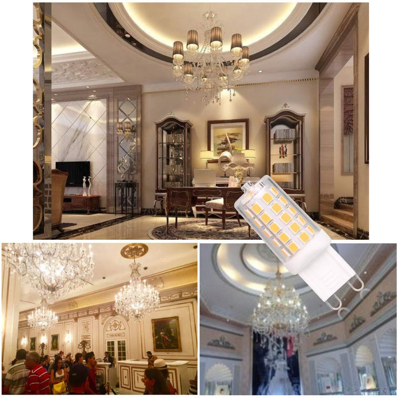 [Australia] - BAOMING G9 LED Bulb Dimmable 4W, 40 Watt T4 G9 Halogen Equivalent, 2700K Soft Warm White, 120V No-Flicker, Chandelier Lighting 450LM (5 Pack) 