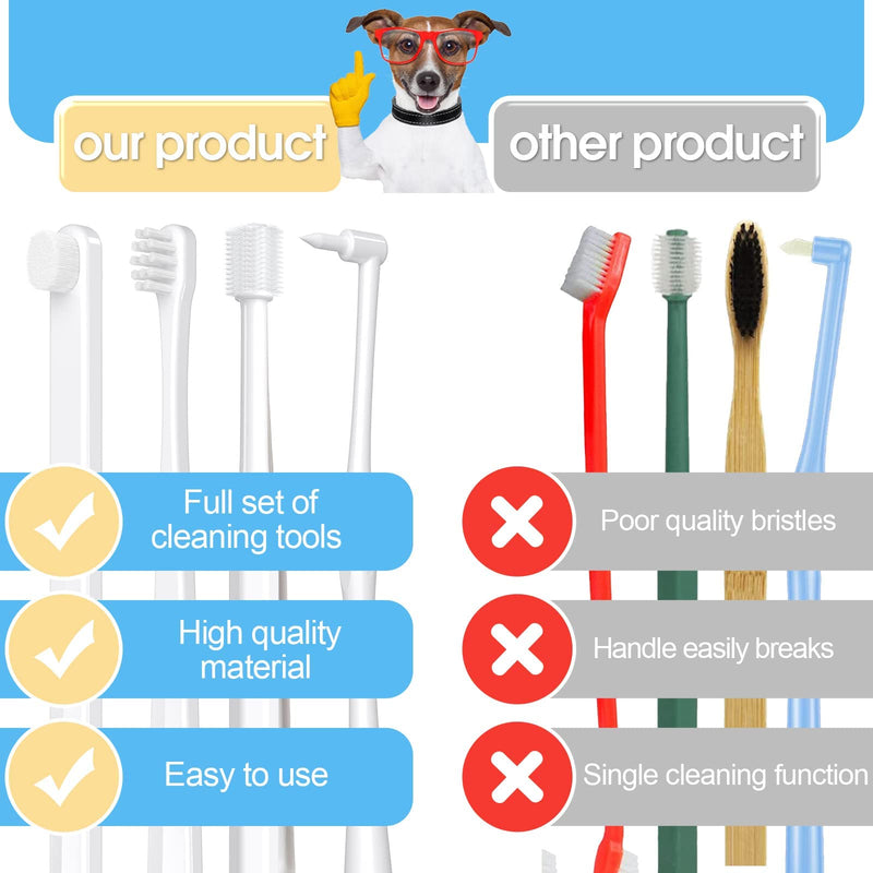 [Australia] - Small Dog Toothbrush Kit,Puppy Tooth Brushing Kit, Suitable for All Puppy and Samll Dogs Dental Care. White, Soft Bristles, Meet All Cleaning Needs, Multi-Functional Dental Cleaning. 