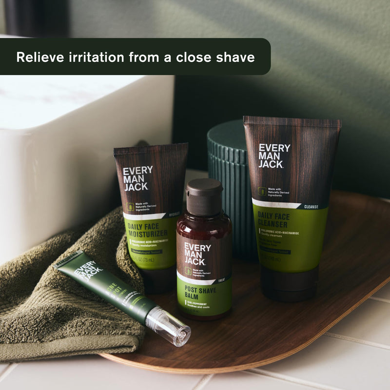 [Australia] - Every Man Jack Men's Post Shave Balm - Calms Irritation, Cools Skin, Hydrates, Absorbs Fast - Made with Naturally Derived Ingredients like Coconut Oil, Aloe Vera, Natural Menthol - 3.2oz - 2 Pack 
