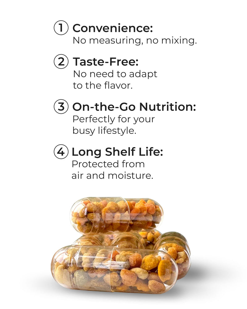 [Australia] - Bee Pollen Capsules ‚Äì Organic Supplement for Pregnancy Support, Energy, Vitality, Wellness, Rich in Vitamins, Immune & Nutrient Boost, Premium for Men & Women, 100% Pure & Natural for Breast Growth 60 Count (Pack of 1) 