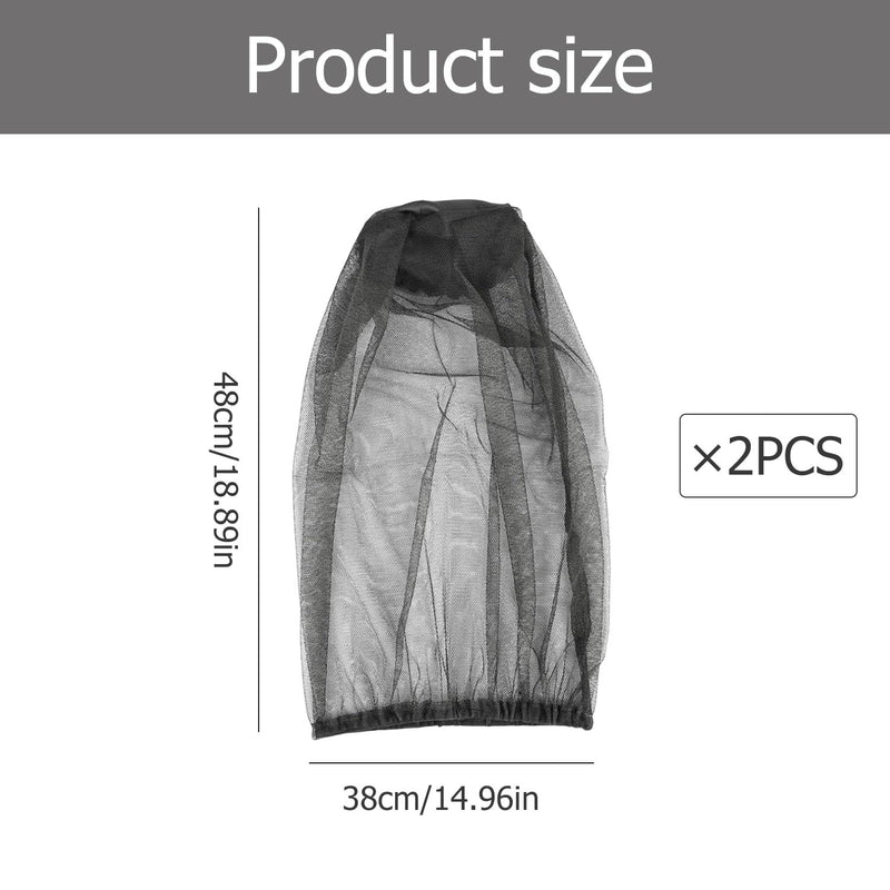 [Australia] - SJUNJIE Pack of 2 Mosquito Net Head Soft Mosquito Repellent Head Net Outdoor Mosquito Repellent Hood Pest Control Mosquito Head Net for Outdoor Activities Fishing Camping and Travel 
