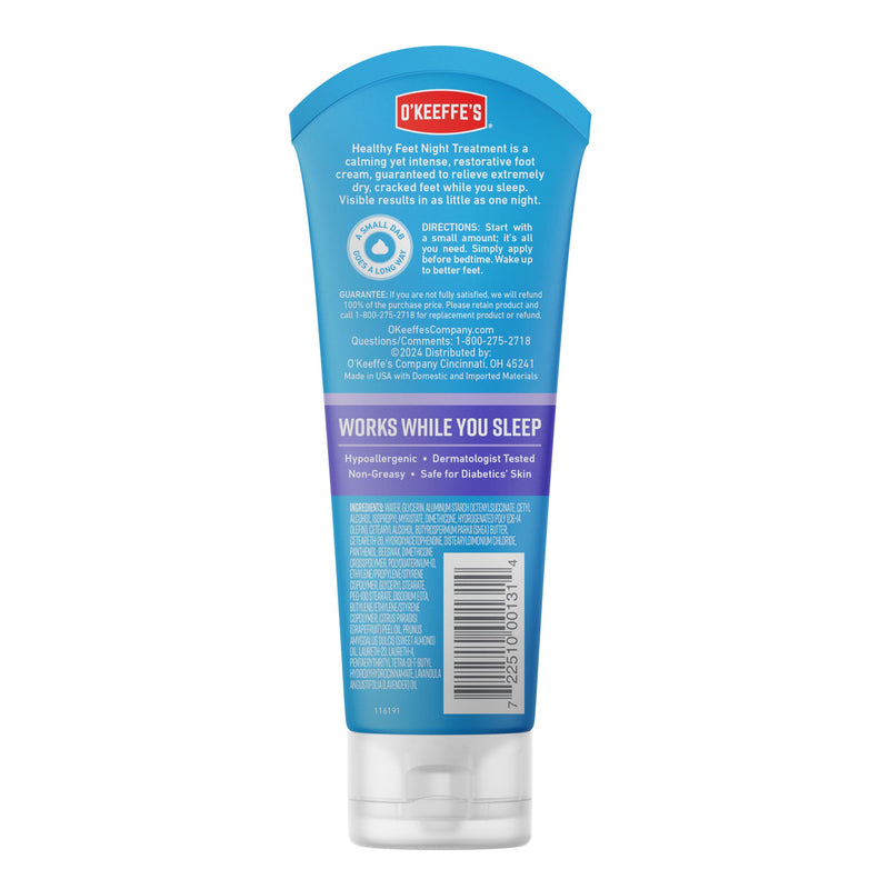 [Australia] - O'Keeffe's for Healthy Feet Night Treatment Foot Cream 3 oz Tube (2 Pack)- Guaranteed Overnight Relief for Extremely Cracked, Dry Feet, Repairing Skincare, Instantly Boosts and Retains Moisture Levels 3 Ounce (Pack of 2) 