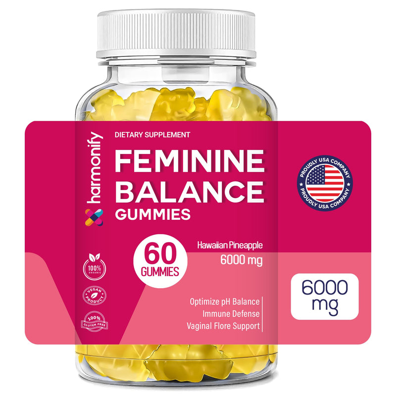 Pineapple Feminine Gummies – Probiotics for Women pH & Vaginal Probiotics Supplement – Vegan, Gluten-Free Womens Probiotic – 60 Gummies