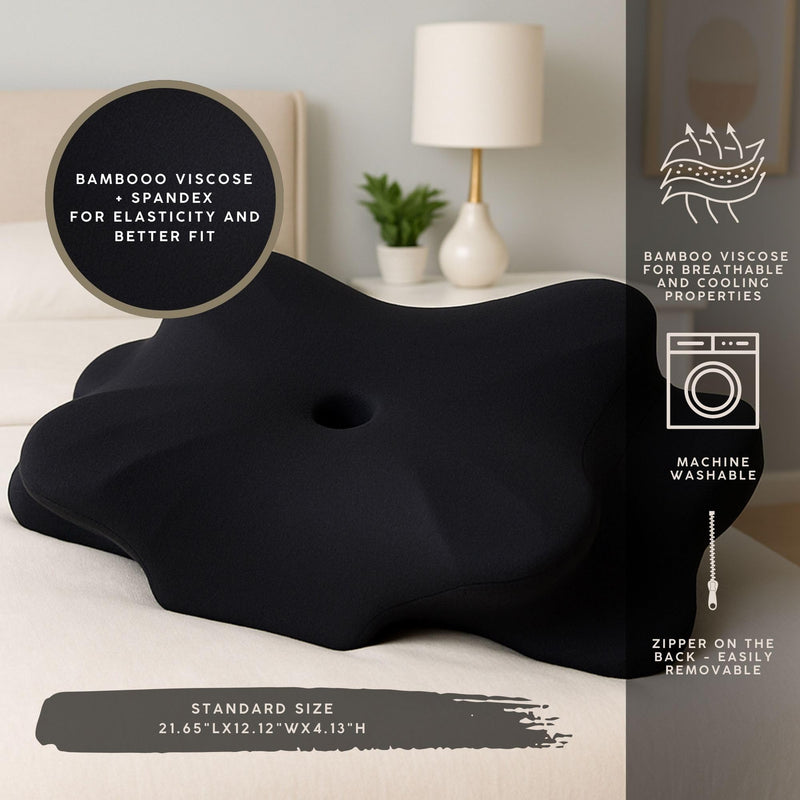 Premium Cervical Pillow Case (Pillowcase Only) - Ergonomic Cover for Contour Pillow - Compatible with Donama Cervical Standard Pillow 21.65" L 12.12" W 4.13 H Pillows