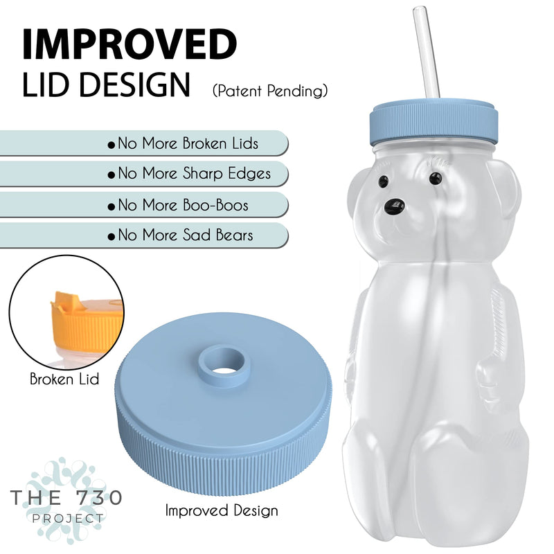 [Australia] - Honey Bear Straw Cup for Babies 3 pack;8oz straw bear cup with improved safety lid design; honeybear baby cup straw; honey bear cup; honey bear bottle.Straw learning therapy cup(Blueberry Pie-BLUE) Blueberry Pie- BLUE 