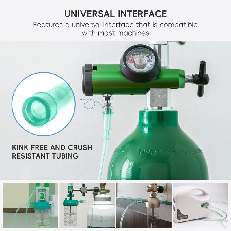 [Australia] - 7 Foot Green Nasal Cannulas for Oxygen, Standard Kink Resistant Cannula Nasal Tubing for 0xygen - 4 Pack Oxygen Cannula with 1 Pair Ear Cusions 4pack-7ft with 1 pair ear cusion 