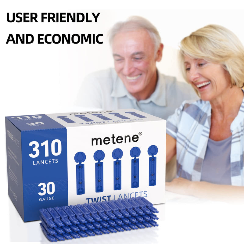 [Australia] - Twist Top Lancets for Lancing Devices, 310 Count, 30 Gauge Sterile Lancets for Blood Sugar Test, Diabetic Lancets-Dark Blue Dark Blue 
