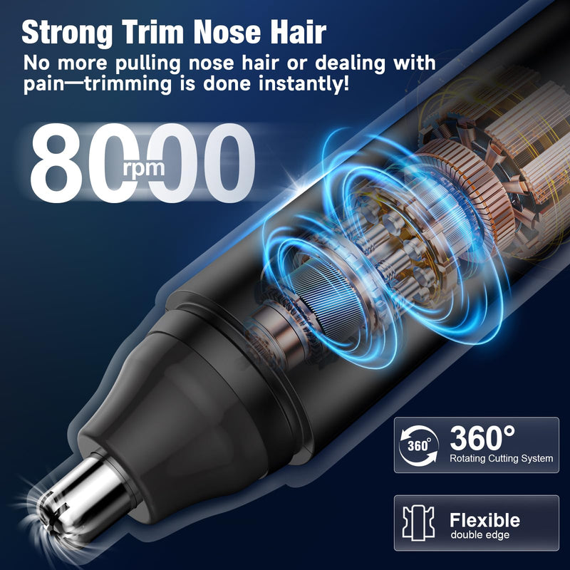 [Australia] - Nose hair trimmer nose hair trimmer men's USB eyebrow razor: iFanzeTech painless ear | Nose trimmer men and eyebrow trimmer, rechargeable dark black 