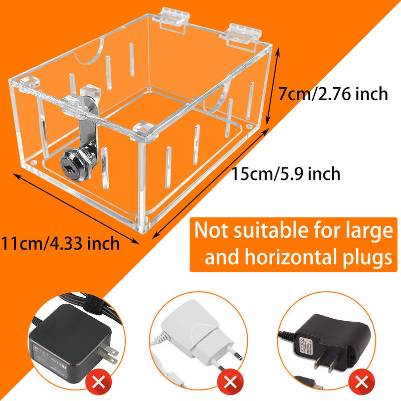 [Australia] - Baby Safety Outlet Cover Box,Outlet Covers,Plug Covers for Electrical Outlets,Socket Covers for Outlets Fit 4.95" H X 3.35" W X 2.56" D or Smaller,Provide Extra Space Inside for Plugs,Adapters B-with wire exit 