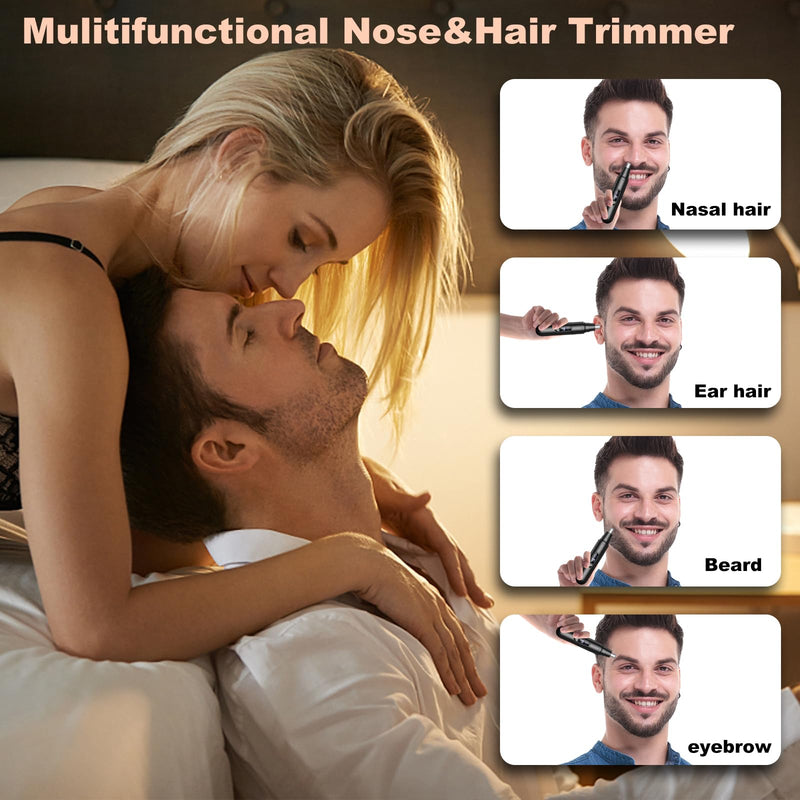 Ear and Nose Hair Trimmer for Men Women–2024 Nose Hair Trimmers Clipper Pro-14,000 RPM Motor with LED Display, Type C Rechargeable Ear Hair Trimmer with Dual Edge Blades, IPX7 Waterproof O001
