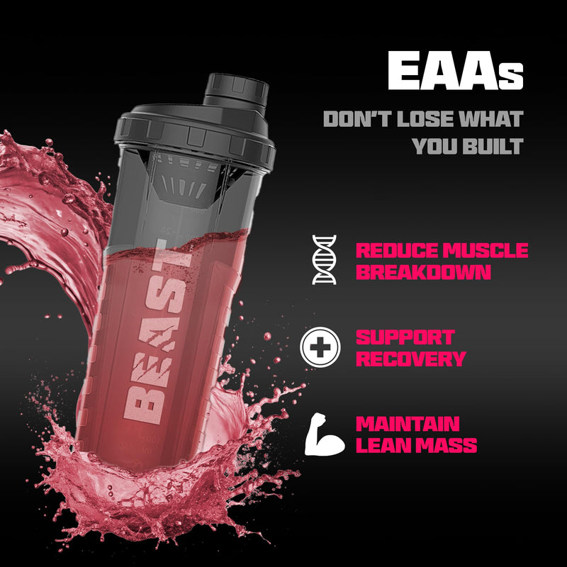 Beast Pharm 9 EAA Amino Acids with BCAA Powder 2:1:1 Ratio - Essential Amino Acids Powder - 360g - EAAs Recovery Drink - 30 Servings - Lemon Sherbet