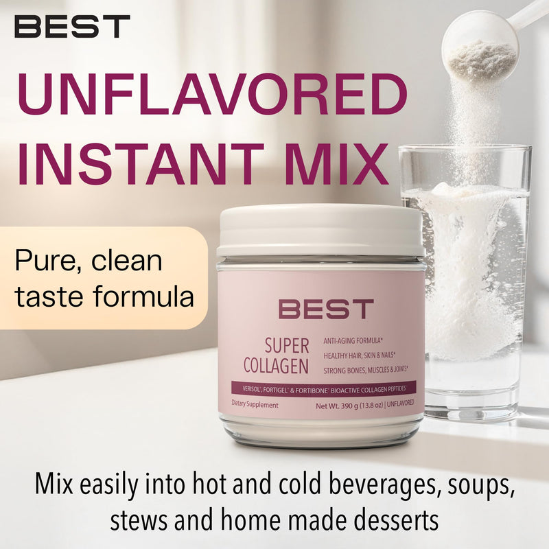 FORTIBONE® Collagen - 3 Clinically-Supported Bioactive Collagen Peptides with FORTIBONE®, FORTIGEL®, VERISOL® Unflavored Collagen for Women - Collagen Peptides for Bone Density, Joint & Skin Support