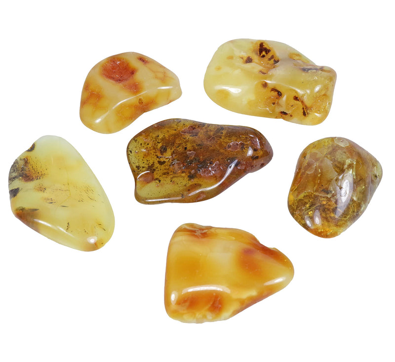 [Australia] - Source of Life Plus Popular Tumbled Stone | Tumbled stones polished | Gemstone Hand Flatterer Pocket Stone (Amber, M) Amber 