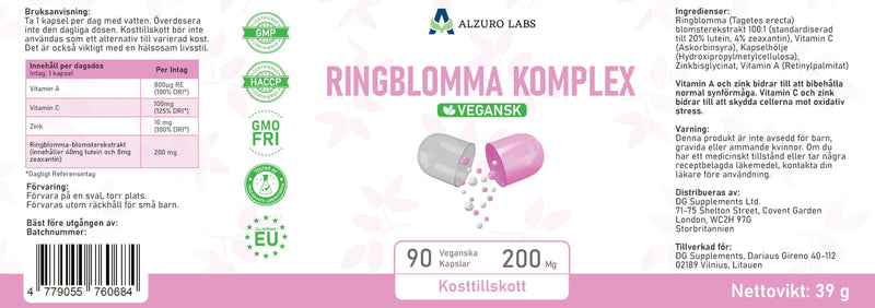 Lutein 40mg & Zeaxanthin 8mg | High Strength Eye Complex | Vitamin A, C & Zinc | Normal Vision Support | 90 Vegan Capsules | GMP & 3rd Party Lab Tested