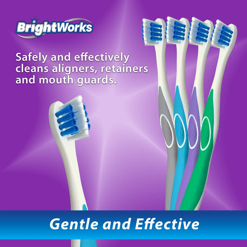 [Australia] - BrightWorks Aligner Brush (3 Pack) Safely and Effectively Cleans Aligners, Retainers, Mouth Guards, and Night Guards. Easy to Use and Safe for Most Dental Appliances. 