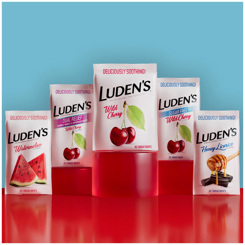 [Australia] - Luden's Sore Throat Relief Lozenges for Minor Everyday Irritation & Dry Mouth, Sugar Free Wild Cherry Flavored Drops, 75 Count Sugar-Free Wild Cherry 75 Count (Pack of 1) 