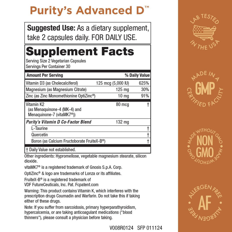 Purity Products Bundle - Advanced Vitamin D + Omega-3 Ultra-Pure Fish Oil | Advanced D is Packed with Vitamin D, Vitamin K2, Zinc, Magnesium Citrate, Boron and Taurine