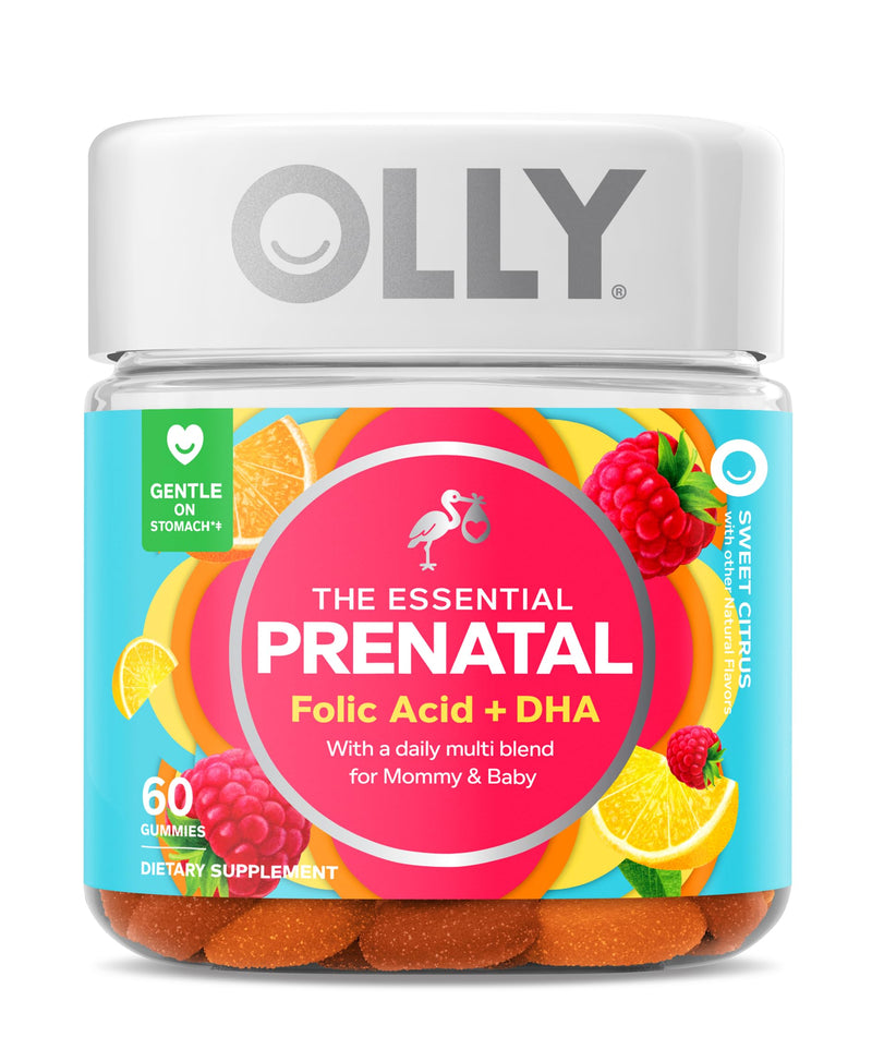 OLLY The Essential Prenatal Gummy Multivitamin, 30 Day Supply (Gummies), Sweet, Folic Acid & Undeniable Beauty Gummy, for Hair, Skin, Nails, Biotin, Vitamin C, Keratin
