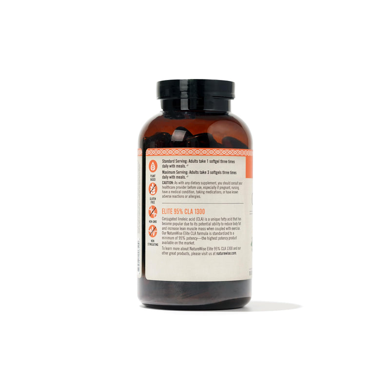 [Australia] - NatureWise CLA 1300 - CLA Supplement w/ 95% Active Conjugated Linoleic Acid for Women and Men, Non-Stimulating, Supports Weight & Fitness Goals - Non-GMO, Gluten Free - 180 Softgels[2-Month Supply] ECLA 1300 180 Count (Pack of 1) 
